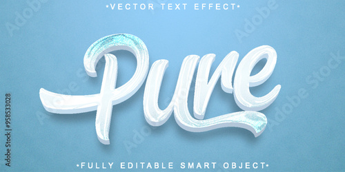 Pure Smooth Clean Vector Fully Editable Smart Object Text Effect