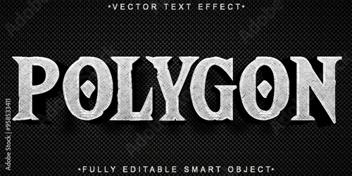 Polygon Silver Shot  Vector Fully Editable Smart Object Text Effect