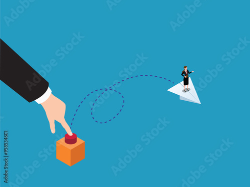 Female business leaders. Taking your business to success 3d isometric vector illustration