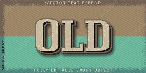 Vintage Old Vector Fully Editable Smart Object Text Effect