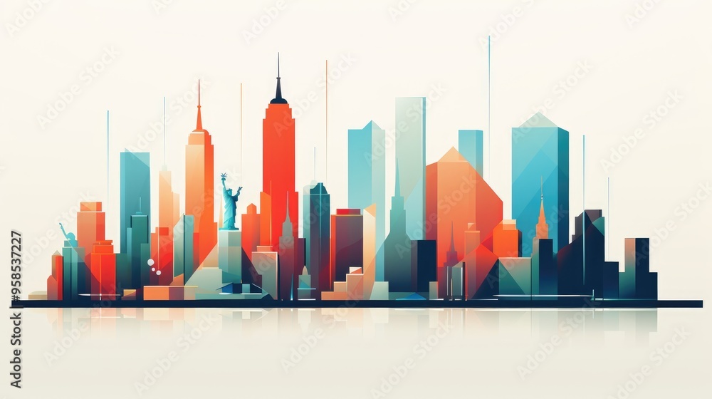 Abstract New York. Metropolis with skyscrapers Abstract New York. Metropolis with skyscrapers