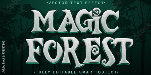 Shiny Magic Forest Vector Fully Editable Smart Object Text Effect