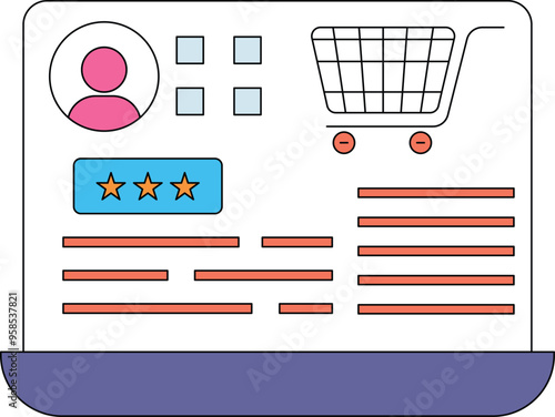 The online shopping store is open on laptop.