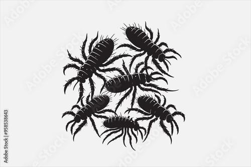 A lice silhouette black  with background