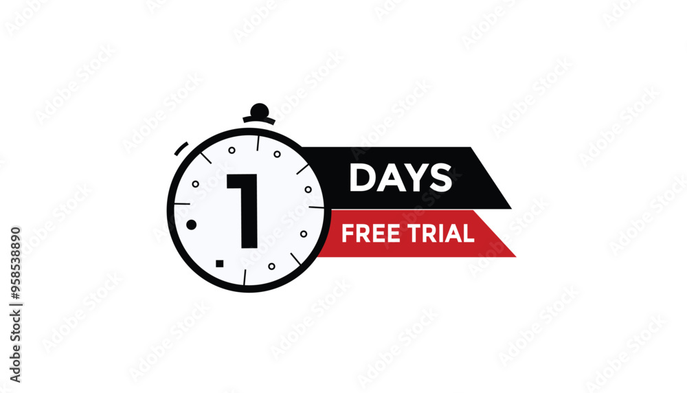 1 days free trial Countdown number banner templates. time icon. Vector Illustration
1 days free trial Countdown number banner templates. time icon. Vector Illustration