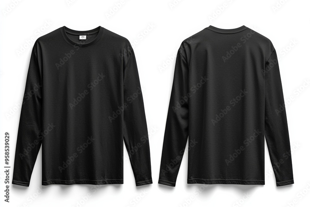 Black long sleeve tshirt mockup isolated created with Generative AI Black long sleeve tshirt mockup isolated created with Generative AI