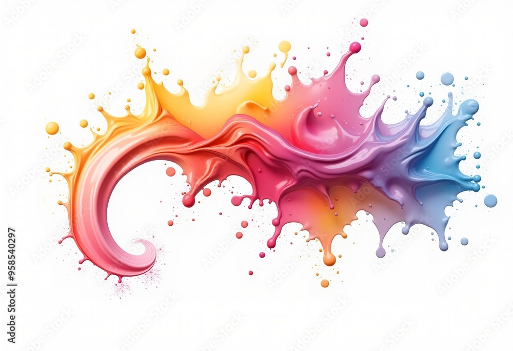 Fototapeta premium Abstract Paint Splash: Isolated Colorful Burst for Design