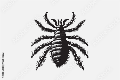 A lice silhouette black  with background