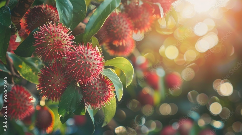 People growing rambutan in a beautiful garden People growing rambutan in a beautiful garden