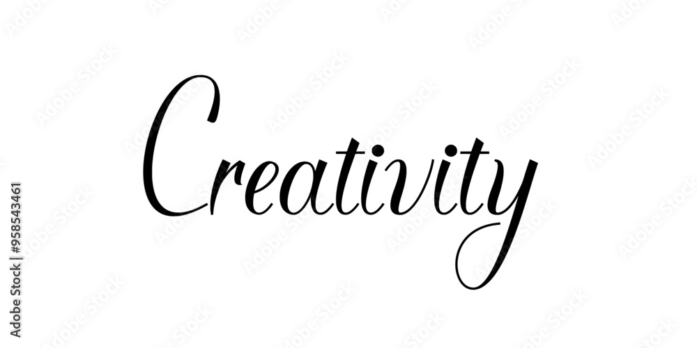 Creativity - Isolated word or text on a transparent background - Vector design with beautiful calligraphy Creativity - Isolated word or text on a transparent background - Vector design with beautiful calligraphy