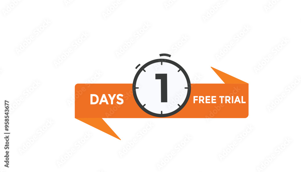 1 days free trial Countdown number banner templates. time icon. Vector Illustration
1 days free trial Countdown number banner templates. time icon. Vector Illustration