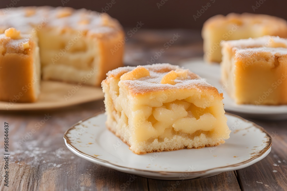 Taiwanese pineapple cake with a golden buttery crust and sweet pineapple filling, AI Generated Taiwanese pineapple cake with a golden buttery crust and sweet pineapple filling, AI Generated