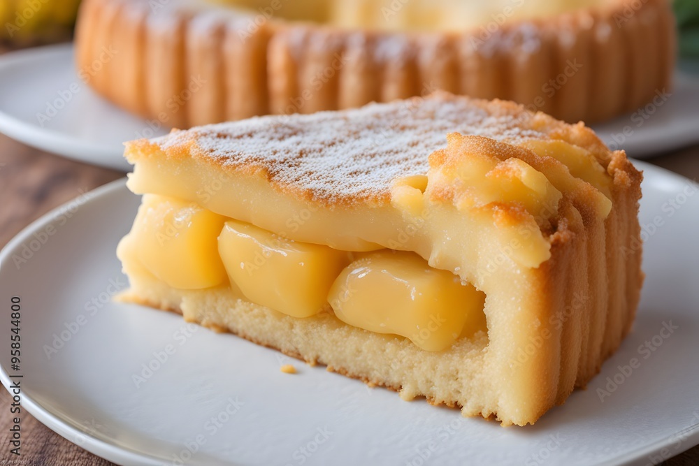 Taiwanese pineapple cake with a golden buttery crust and sweet pineapple filling, AI Generated Taiwanese pineapple cake with a golden buttery crust and sweet pineapple filling, AI Generated