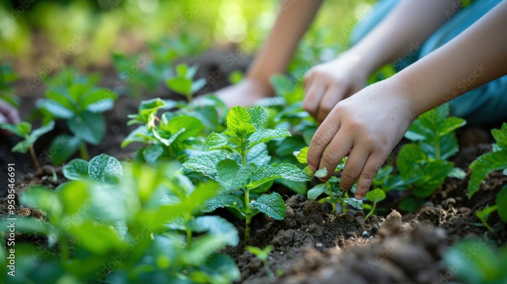 People plant cabbage flowers in a beautiful garden. People plant cabbage flowers in a beautiful garden.