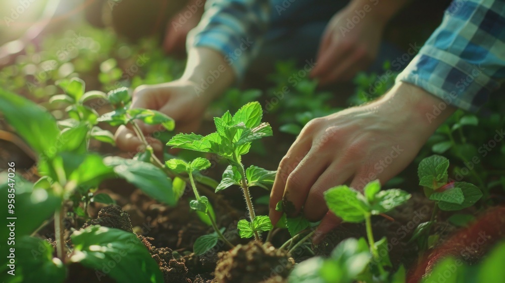 People plant cabbage flowers in a beautiful garden. People plant cabbage flowers in a beautiful garden.