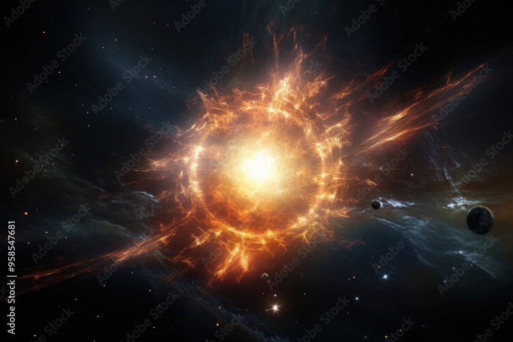 Obraz premium Supernova astronomy universe outdoors.