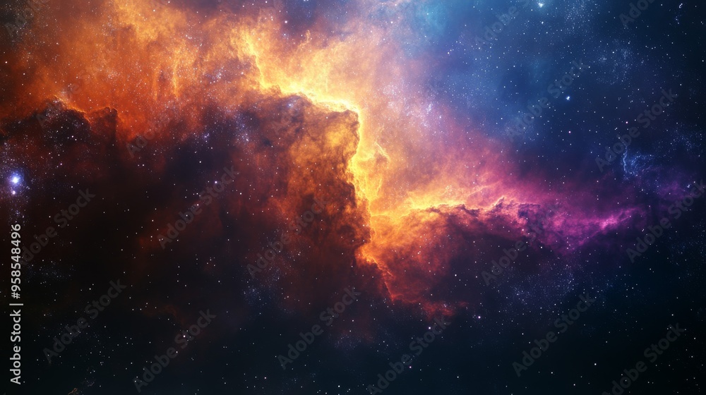 Fototapeta premium Majestic Cosmic Nebula in Deep Space