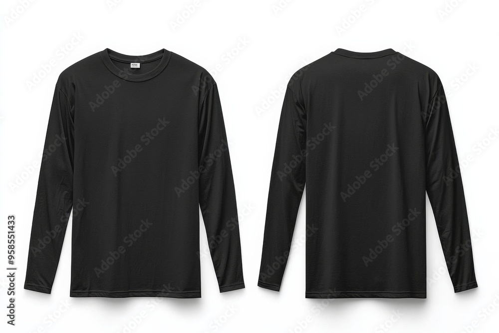 Black long sleeve tshirt mockup isolated created with Generative AI Black long sleeve tshirt mockup isolated created with Generative AI