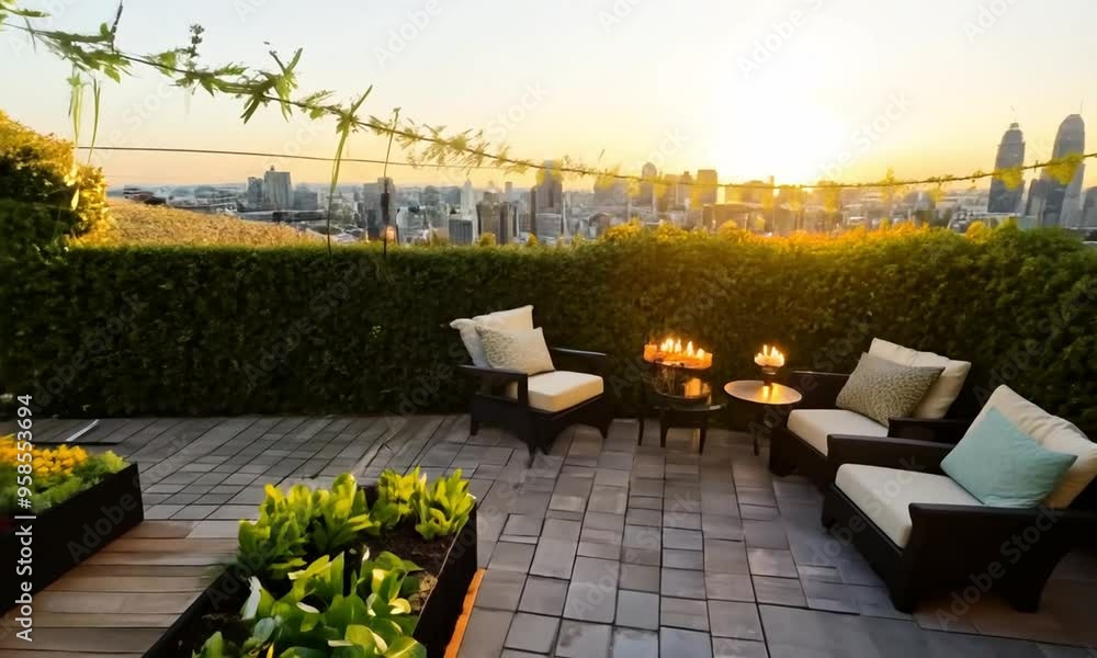 The rooftop garden is filled with a variety of fresh and colorful ...