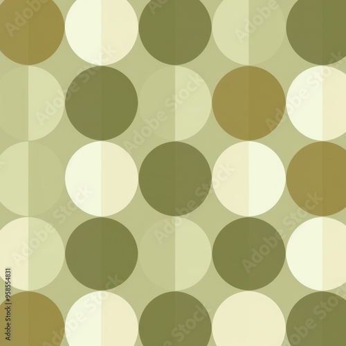 Repeated modern Olive soft pastel color vector art circle pattern