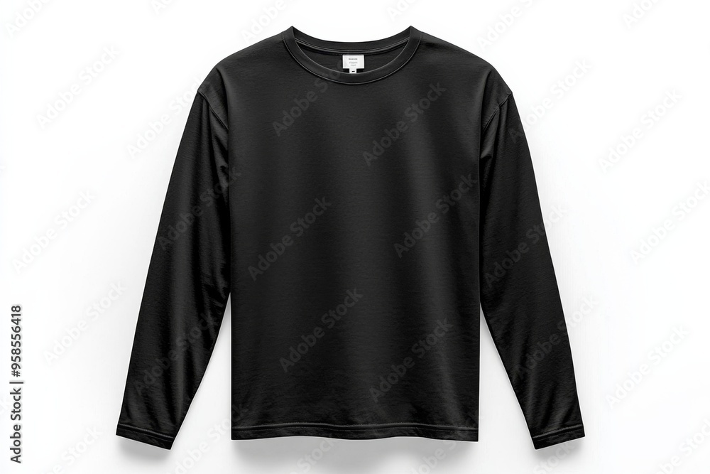 Black long sleeve tshirt mockup isolated created with Generative AI Black long sleeve tshirt mockup isolated created with Generative AI