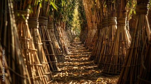 Spain, Wicker cultivation in Canamares in autumn photo