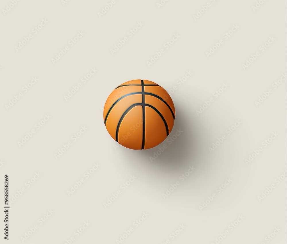 The 3D design element is a realistic orange-textured rubber basketball isolated from a white background. The 3D design element is a realistic orange-textured rubber basketball isolated from a white background.