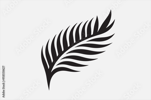 A palm leaves logo style silhouette.