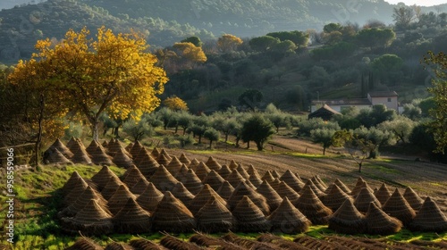 Spain, Wicker cultivation in Canamares in autumn photo