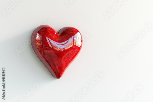Stock image of a single red heart symbol isolated on white