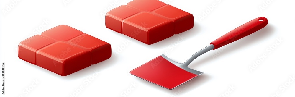Detailed red brick illustrations set isolated on white. Bold orange brick cartoon illustration. 3D isometric modern bricks icon for logo template, infographics, and games. Detailed red brick illustrations set isolated on white. Bold orange brick cartoon illustration. 3D isometric modern bricks icon for logo template, infographics, and games.