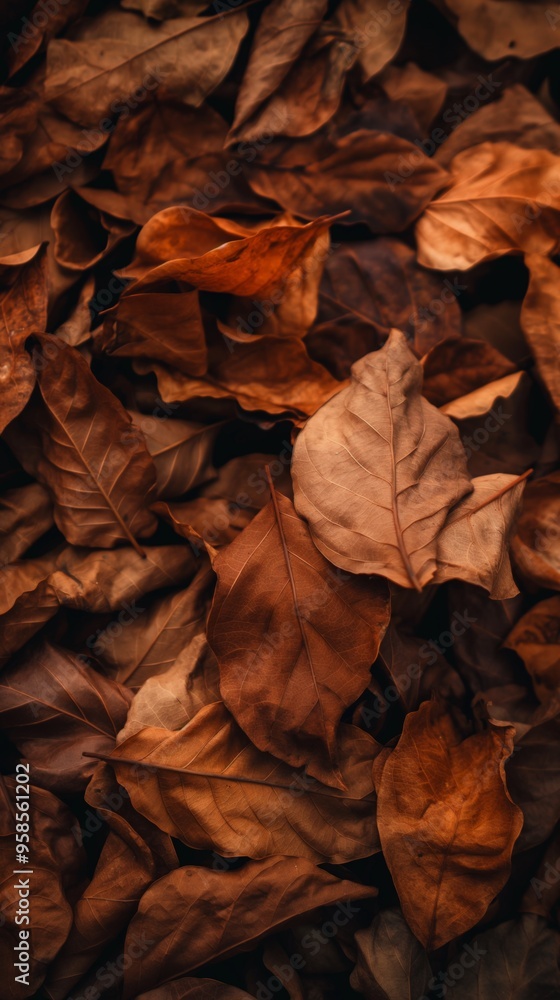 Autumn leaves scattered on the ground during fall, from the top, showcasing various including deep browns and vibrant oranges, under soft natural light. Autumn leaves scattered on the ground during fall, from the top, showcasing various including deep browns and vibrant oranges, under soft natural light.