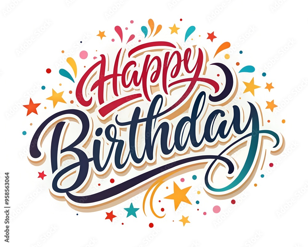 Obraz premium happy birthday text typography background