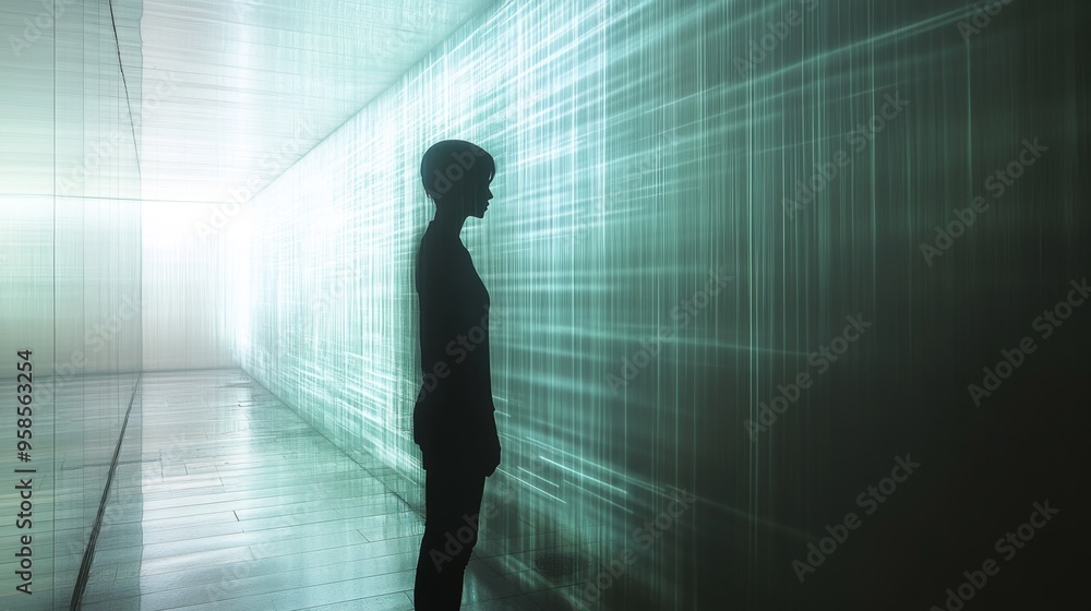 Silhouette in Hallway. Silhouette in Hallway.