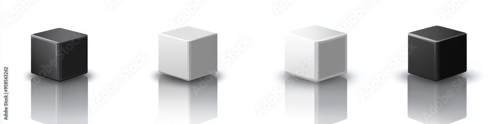 A set of 3D boxes in various styles for web and apps. A set of 3D boxes in various styles for web and apps.
