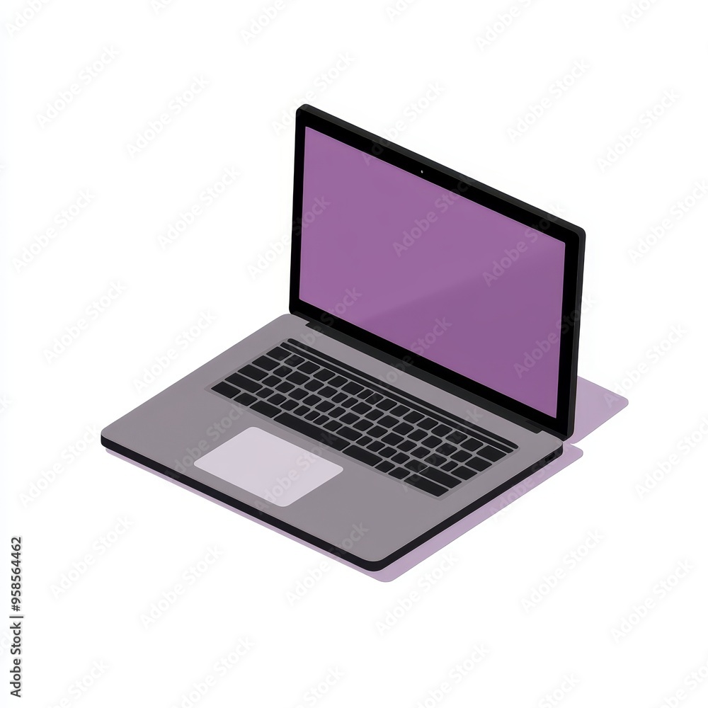 An isometric design of a modern laptop icon for web design. An isolated white background with a design of a business laptop An isometric design of a modern laptop icon for web design. An isolated white background with a design of a business laptop