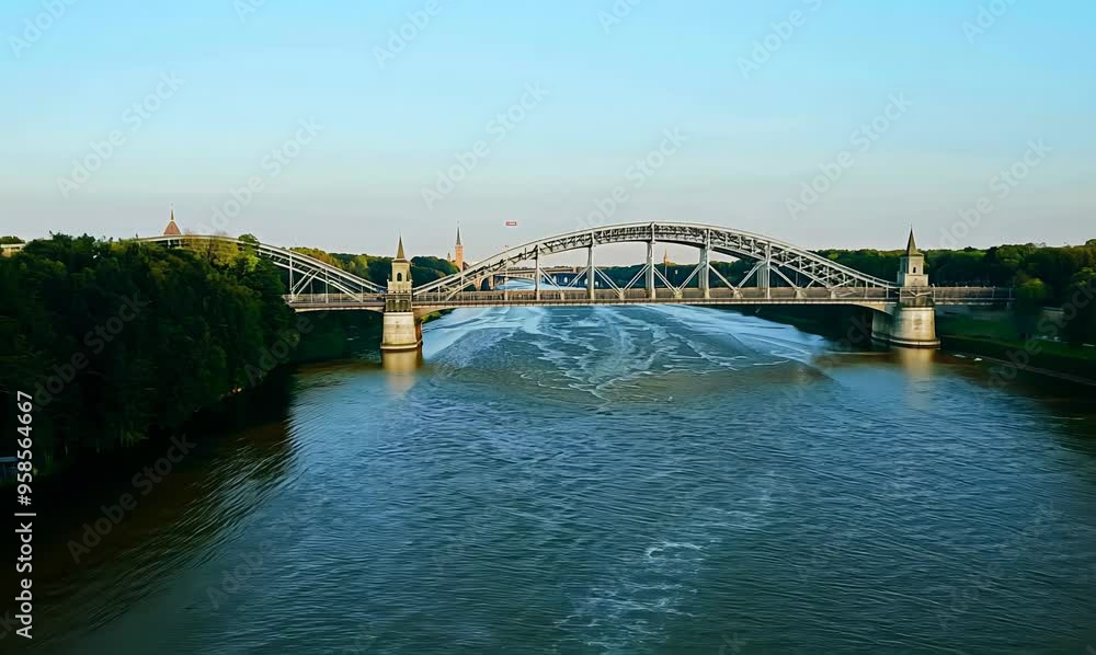 elbe river and loschwitz bridge in dresden, germany elbe river and loschwitz bridge in dresden, germany