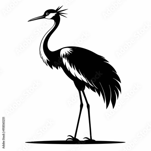 Crane Bird silhouette vector illustration