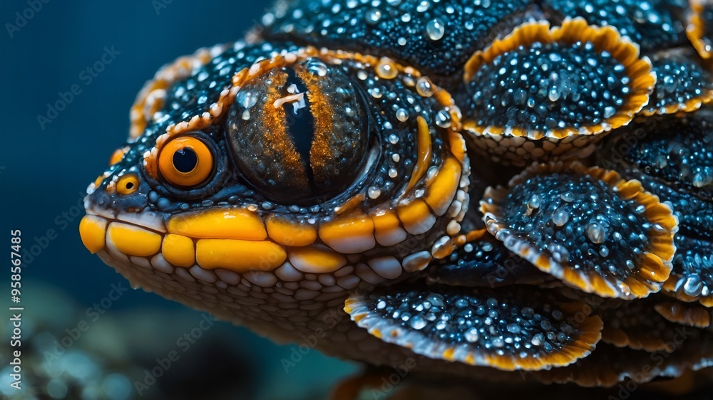 The deep-sea fish’s glowing presence highlights its graceful and stunning beauty The deep-sea fish’s glowing presence highlights its graceful and stunning beauty