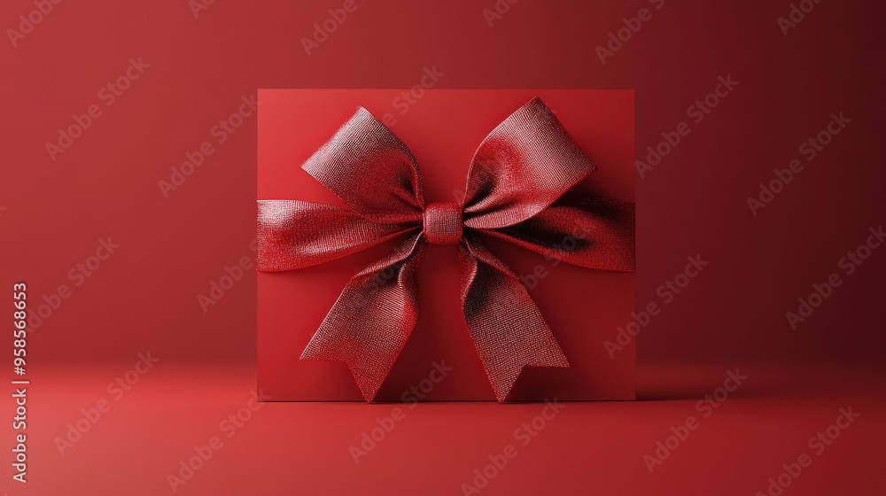 Christmas discount card with festive bow, isolated, 3D Blender style, cute minimal and colorful design Christmas discount card with festive bow, isolated, 3D Blender style, cute minimal and colorful design