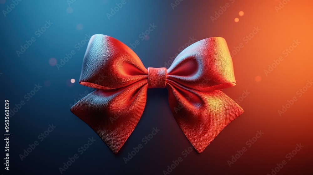 Christmas discount card with festive bow, isolated, 3D Blender style, cute minimal and colorful design Christmas discount card with festive bow, isolated, 3D Blender style, cute minimal and colorful design