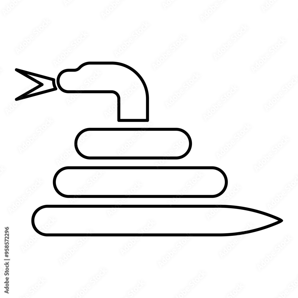 Twisted snake contour outline line icon black color vector illustration image thin flat style Twisted snake contour outline line icon black color vector illustration image thin flat style