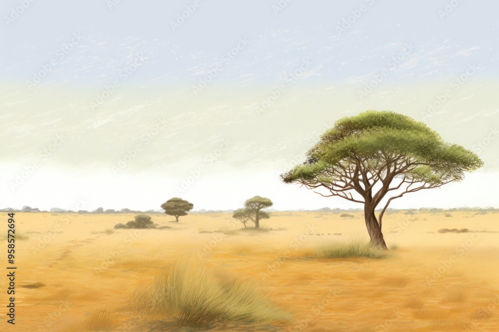 Savanna landscape grassland outdoors. Savanna landscape grassland outdoors.