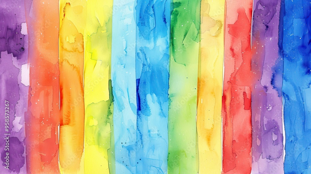 Watercolor Rainbow Abstract Art