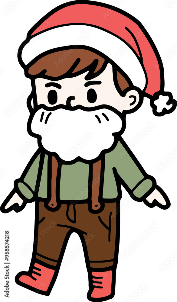 Christmas line drawing cute cartoon elements hand drawn Christmas line drawing cute cartoon elements hand drawn
