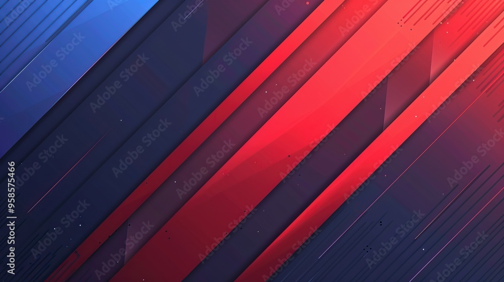 Obraz premium Abstract Diagonal Lines in Red and Blue