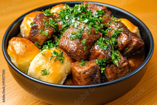 Canteen dinner, hearty stews, warm bread rolls make the end of the day satisfying and cozy