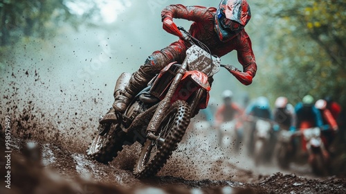 Motocross Rider in Action