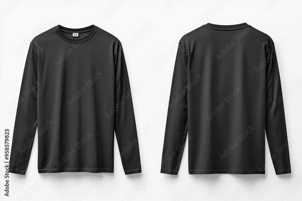 Black long sleeve tshirt mockup isolated created with Generative AI Black long sleeve tshirt mockup isolated created with Generative AI