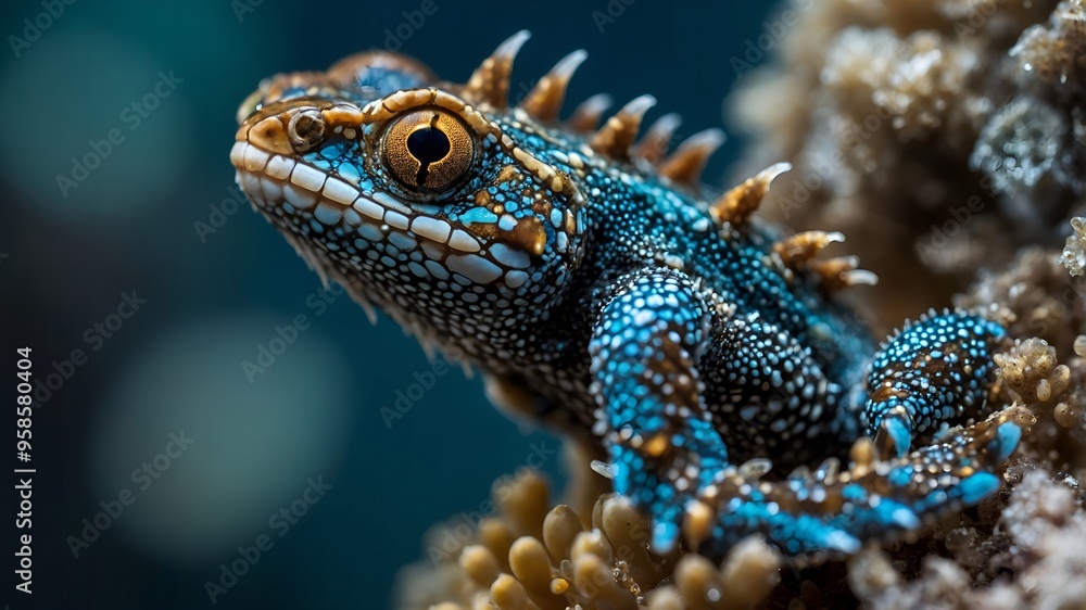 A stunning fish from the abyss reveals its ethereal beauty through a captivating and radiant light A stunning fish from the abyss reveals its ethereal beauty through a captivating and radiant light